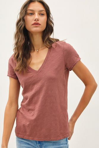 Classic Raw Trim V-Neck Tee