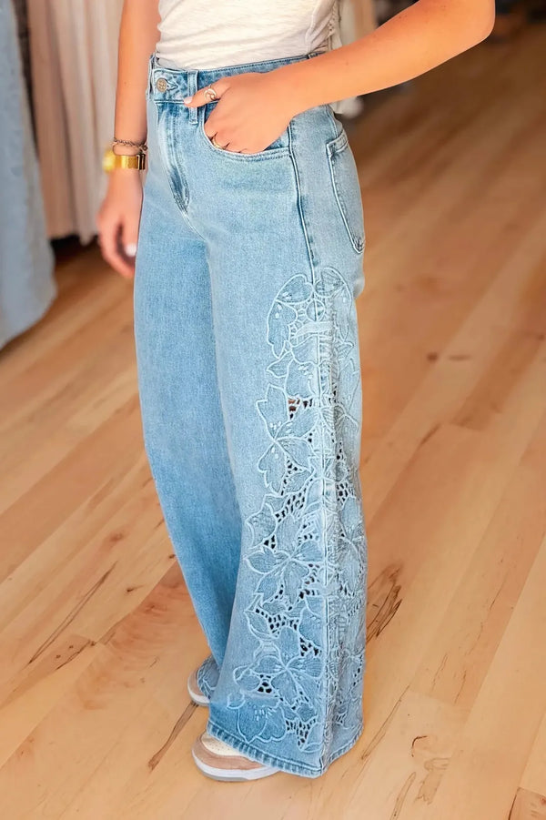 BLAKELEY FLORAL CHARM WIDE LEG JEAN
