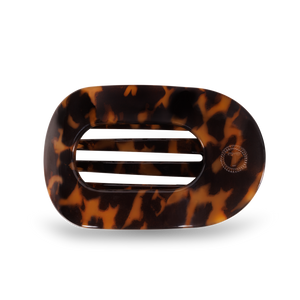 TELETIES - Round Flat Hair Clip | Medium | Tortoise