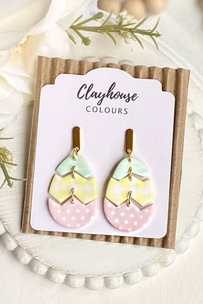 Easter Egg Clay Earrings