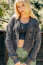 Load image into Gallery viewer, woman wearing black cardigan