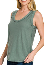 Load image into Gallery viewer, WOMAN WEARING TANK TOP WHITE BACKGROUND