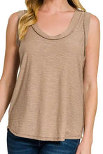 Load image into Gallery viewer, Slub Raw Edge Detail Tank Top