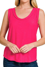 Load image into Gallery viewer, Slub Raw Edge Detail Tank Top