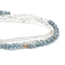 Load image into Gallery viewer, Set of beaded bracelets with blue and silver beads on a white background
