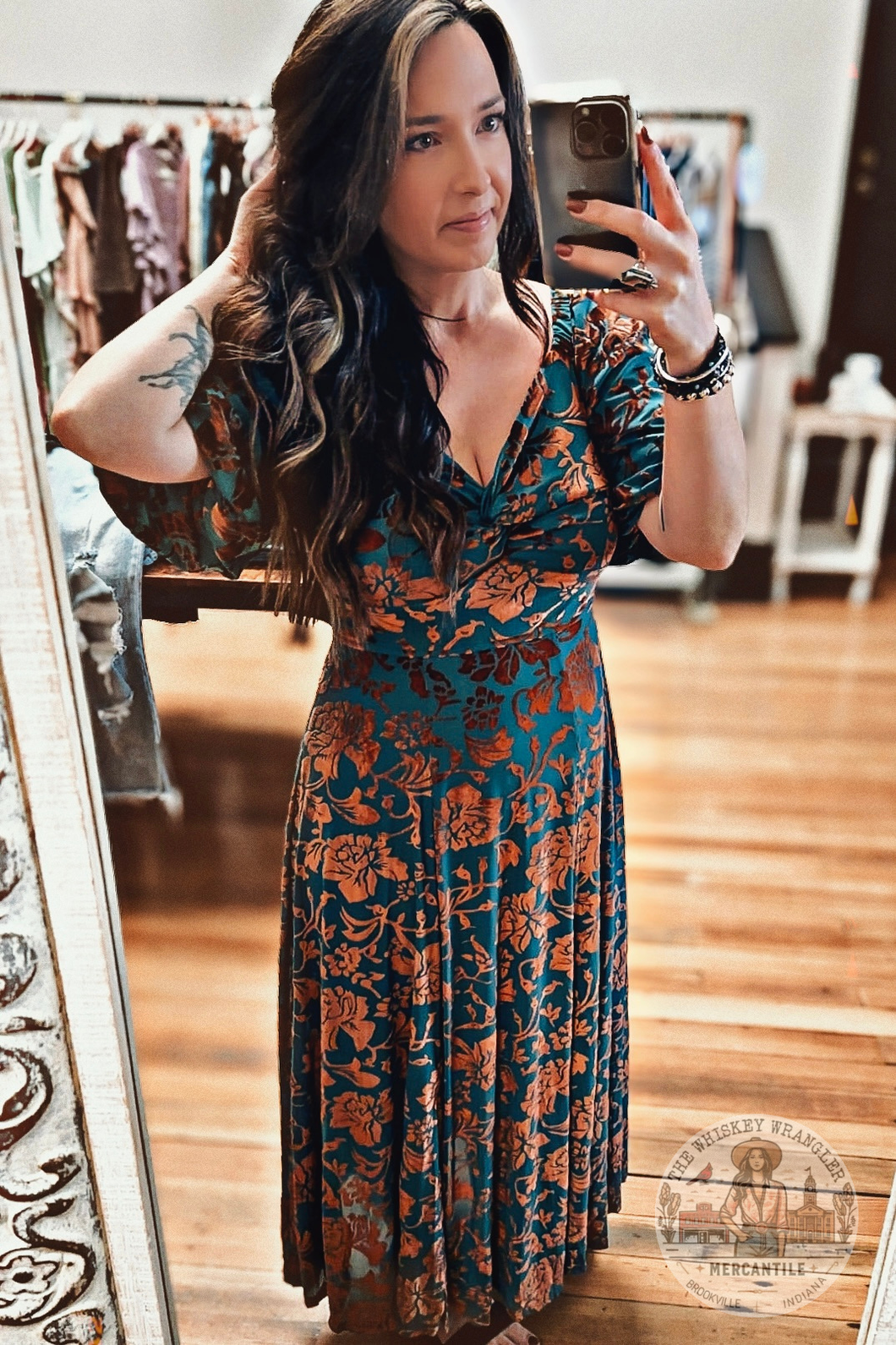 Emerald Burnout Maxi Dress