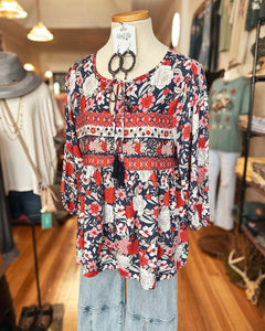 Americana Floral Blouse