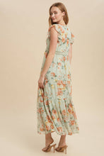 Load image into Gallery viewer, Woman wearing a floral dress on a beige background
