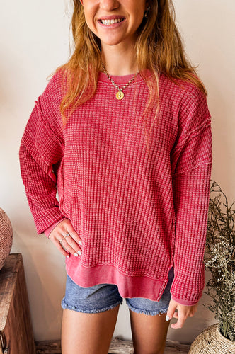 Backroad Breeze Pullover - RED