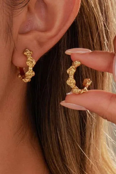 18K STAINLESS STEEL WATERPROOF TARNISH FREE HOOPS | 40E400: GOLD