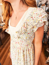 Load image into Gallery viewer, Petal &amp; Lace Garden Midi Dress