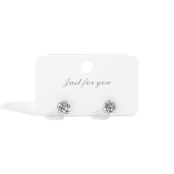 18K Gold PVD Stainless Steel Knot Stud Earrings: Stainless