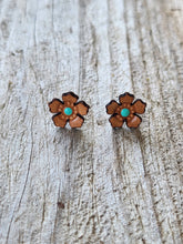 Load image into Gallery viewer, Western Rose Leather Earrings