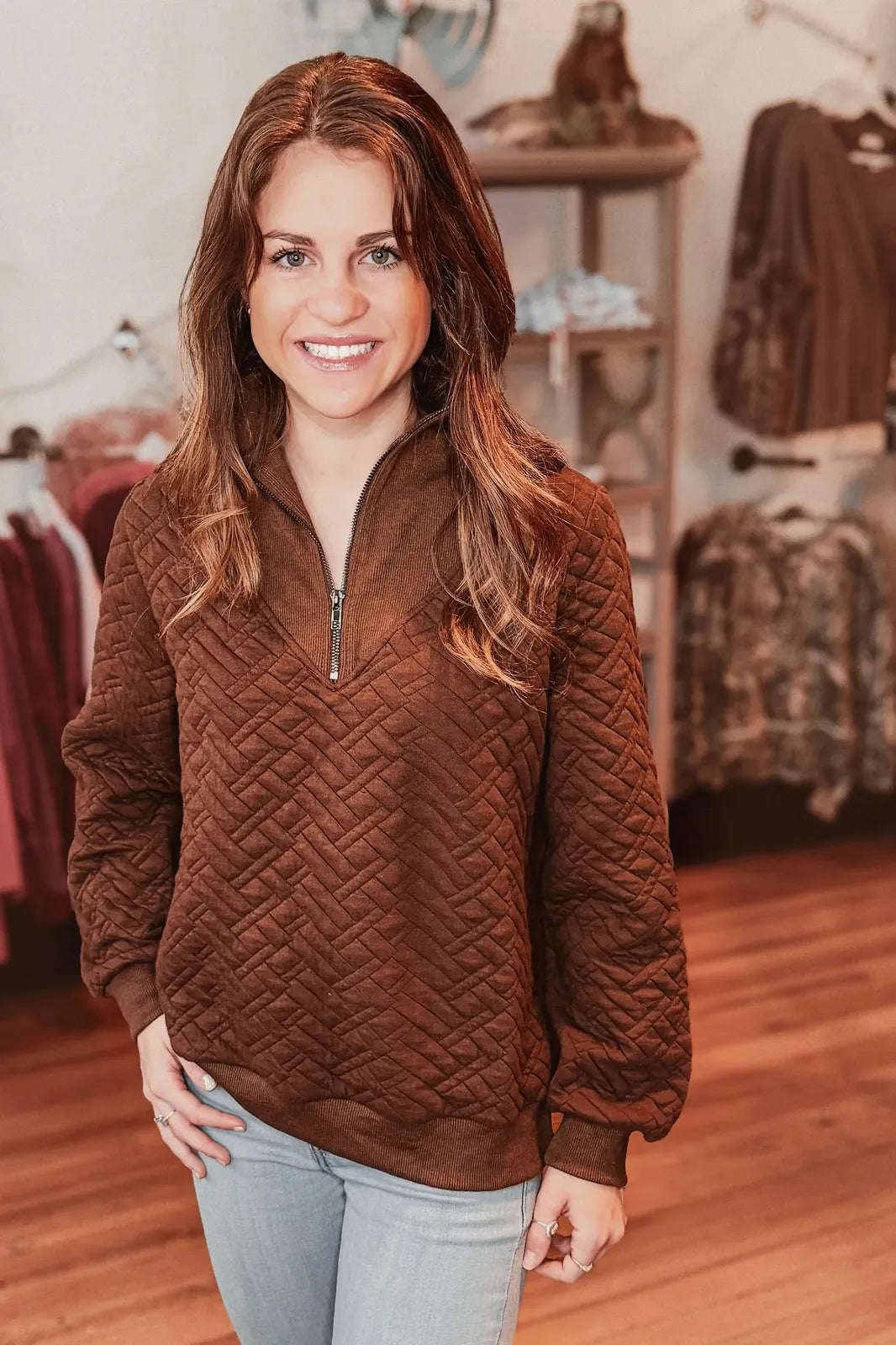 The Saddlewood Quilted Pullover