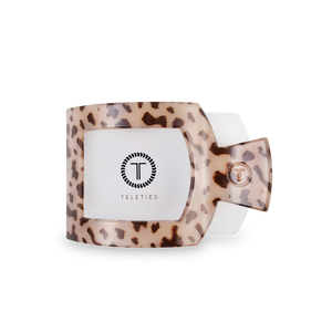 TELETIES - Square Flat Hair Clip | Med. | Blonde Tortoise