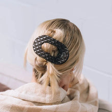 Load image into Gallery viewer, TELETIES - Flat Round Hair Clip | Large | Truly Taupe Quilted