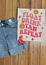 Load image into Gallery viewer, Float Drink Tan Repeat Oversized Graphic Tee