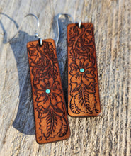 Load image into Gallery viewer, Annie Tooled Leather Earrings