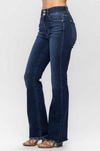 JUDY BLUE High Waisted Frayed Bootcut