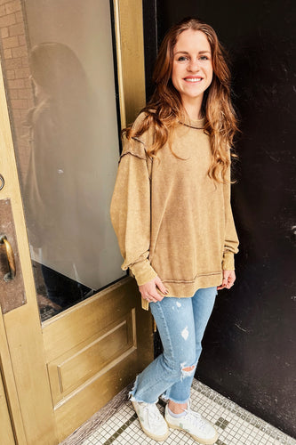 Sienna Drift Exposed-Seam Sweatshirt