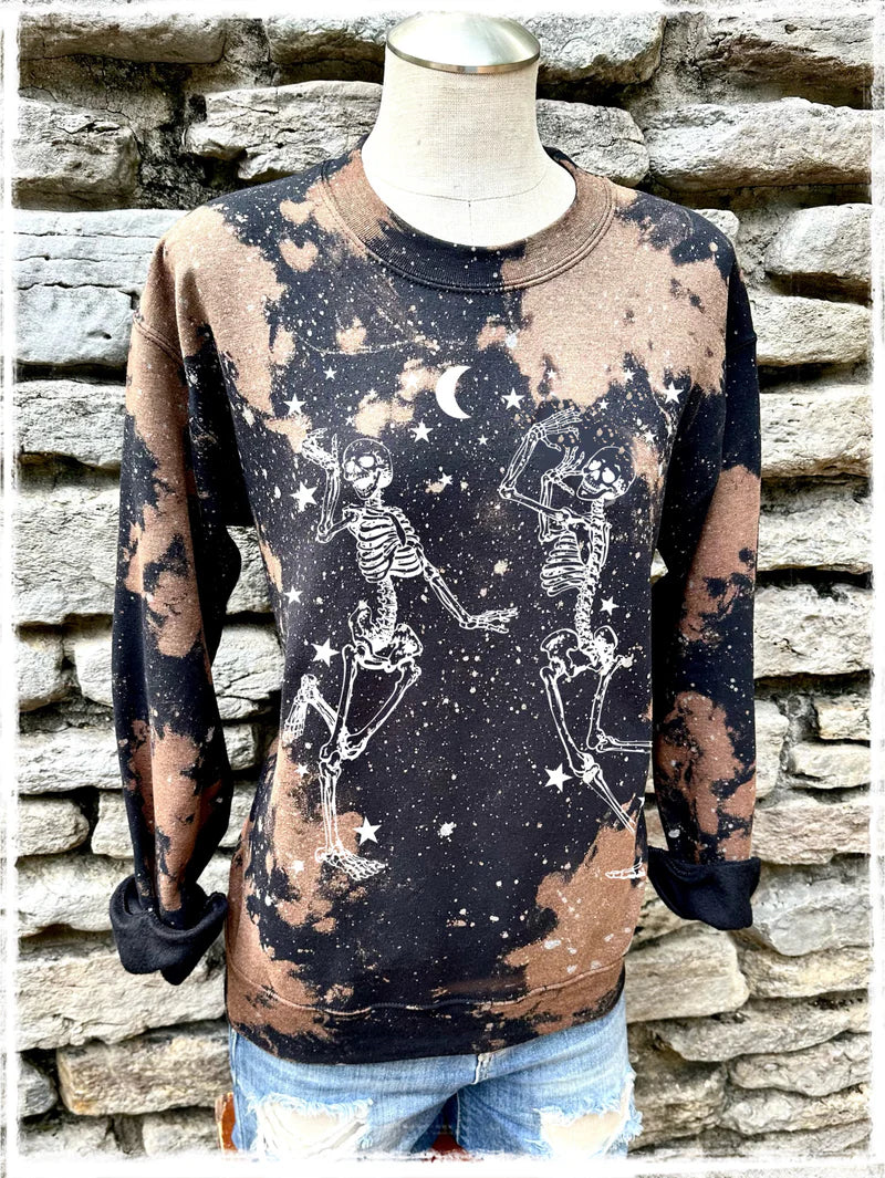 Dancing Skeletons Distressed Sweatshirt