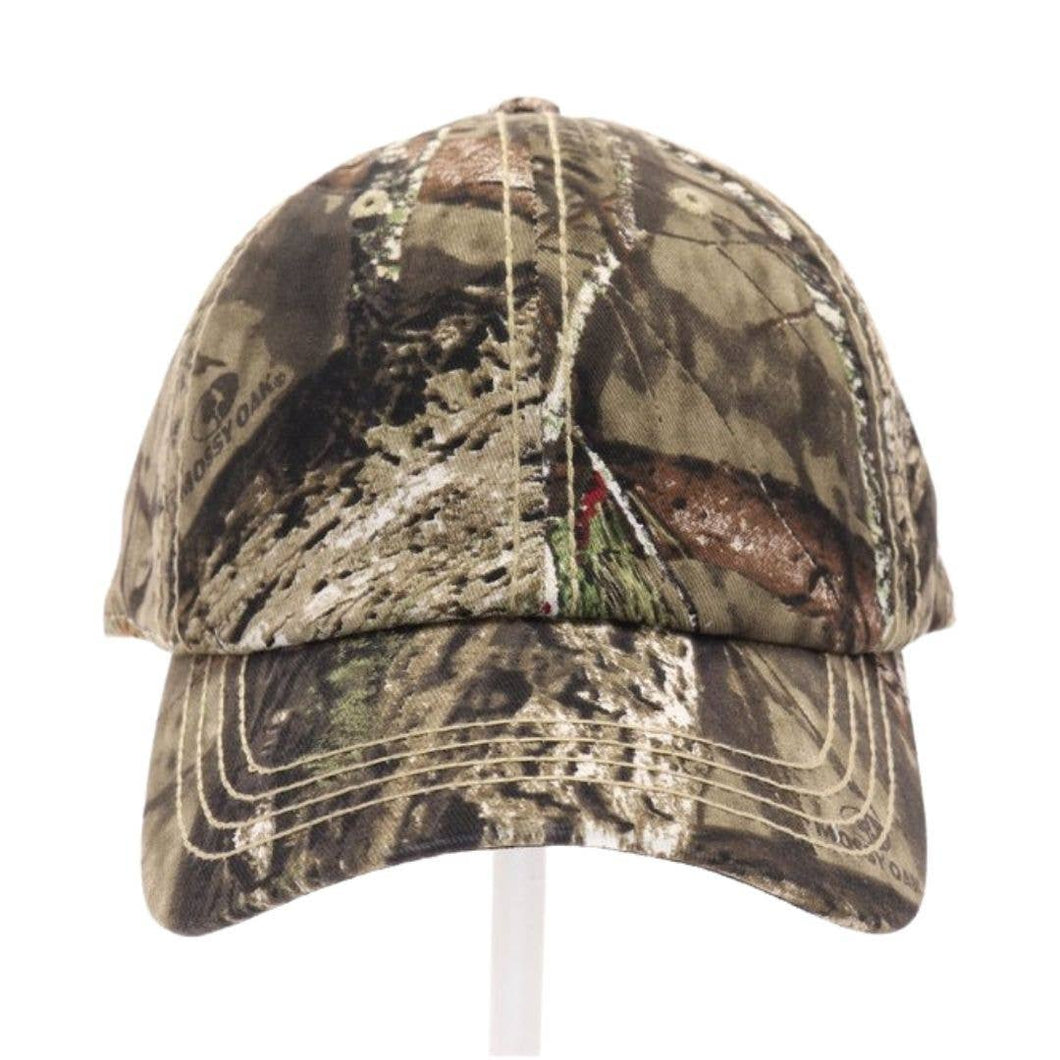 Camouflage baseball cap on a white background