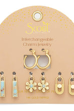 Load image into Gallery viewer, Scout interchangeable charm jewelry set on a beige card with gold accents.