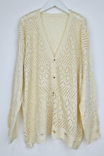 Load image into Gallery viewer, Cream-colored knitted cardigan on a white background