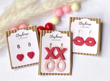 Load image into Gallery viewer, Clayhouse Colours - Valentine's Day Clay Earrings: XO