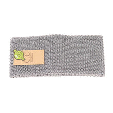 Load image into Gallery viewer, Gray textured headband with a beige label on a white background