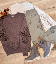 Load image into Gallery viewer, The Willow Eyelet Sweater OATMEAL