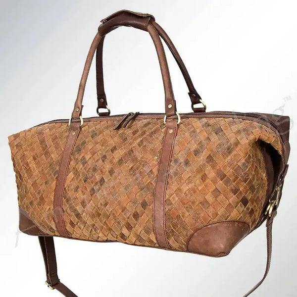 American Darling Heritage Weave Leather Weekender Bag