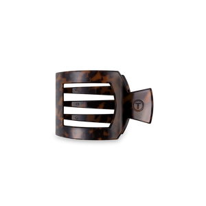 TELETIES - Square Flat Hair Clip | Small | Tortoise