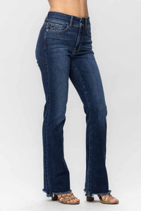 JUDY BLUE High Waisted Frayed Bootcut