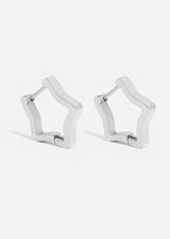 Load image into Gallery viewer, 18K Gold PVD Stainless Steel Star Huggie Earrings / Gold