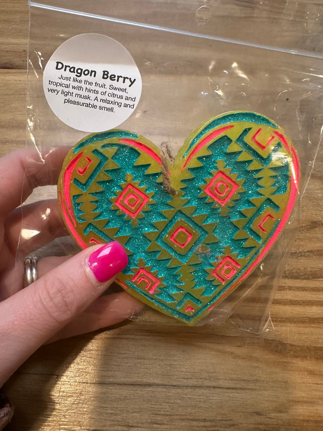 Aztec Heart Car Freshie - DRAGON BERRY