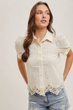 Load image into Gallery viewer, Eloise Eyelet Lace Bubble Sleeve Blouse