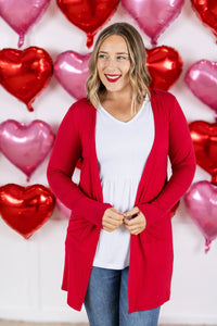 Michelle Mae Classic Cardigan Red