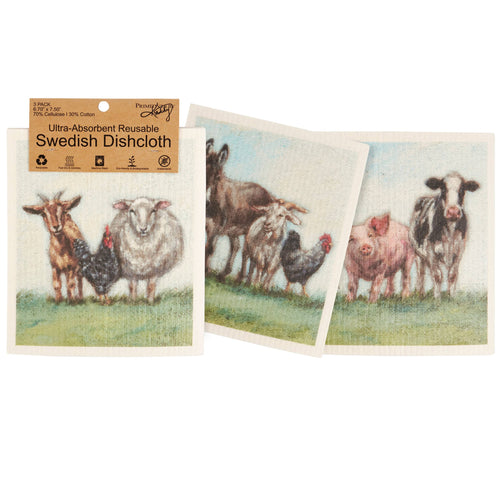 Primitives by Kathy - Farm Family Swedish Dishdloth Set