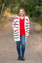 Load image into Gallery viewer, Christmas Stripe Cardigan