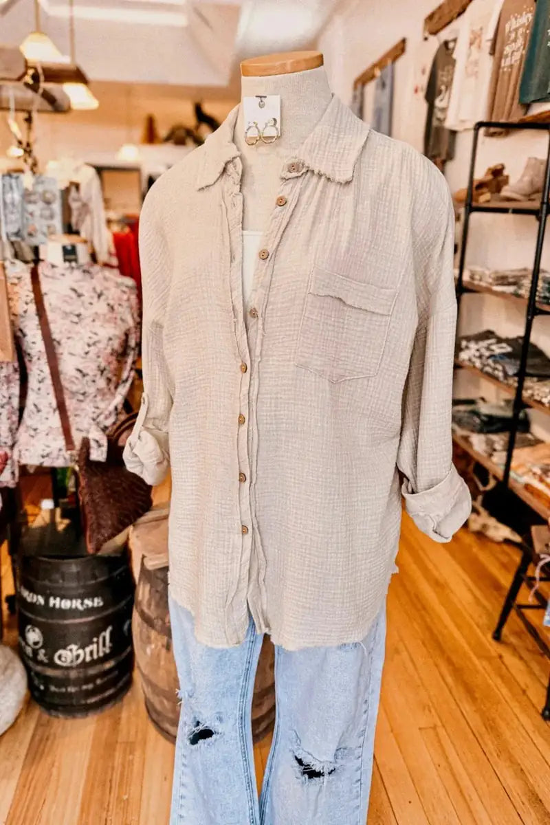 Double Gauze Button Down Shirt