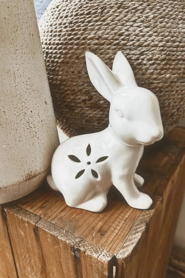 Ceramic Bunny w/LED Light