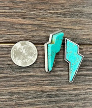 Load image into Gallery viewer, Thunderstrike Turquoise Bolt Stud Earrings