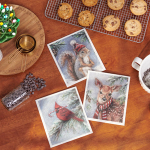 Primitives by Kathy - Winter Animal Swedish Dishcloth Set