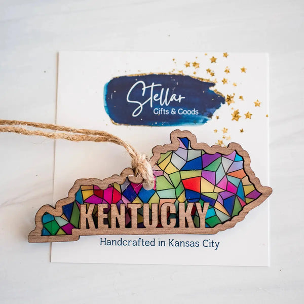 Stained Glass  State Holiday Ornaments - Kentucky
