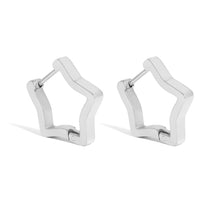 Load image into Gallery viewer, 18K Gold PVD Stainless Steel Star Huggie Earrings / Gold