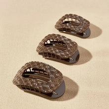 Load image into Gallery viewer, TELETIES - Flat Round Hair Clip | Small | Truly Taupe Quilted