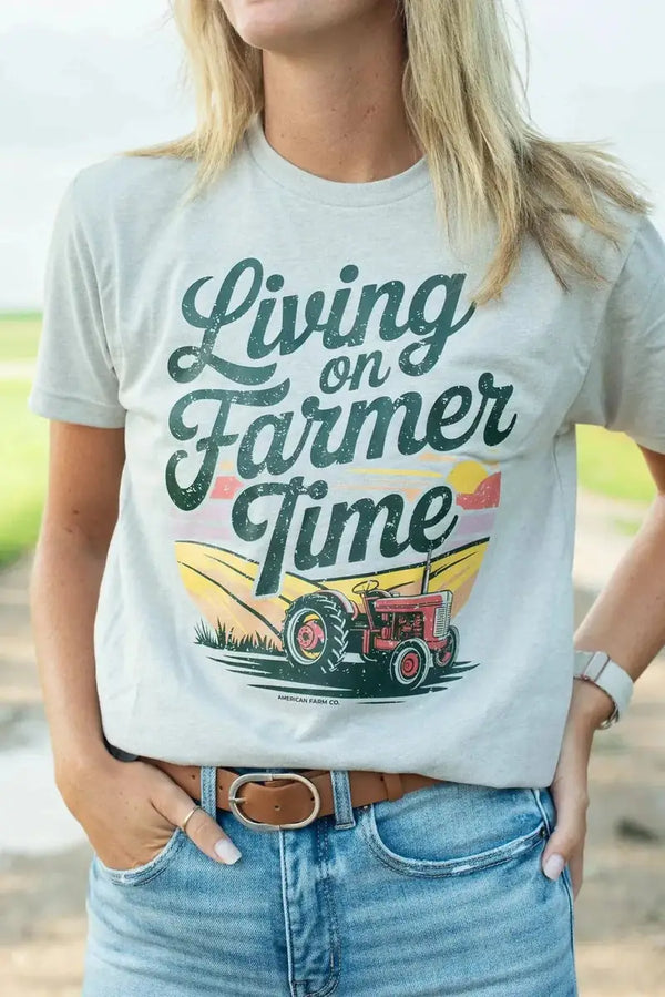 American Farm Company - Western 'Living On Farmer Time' Tee