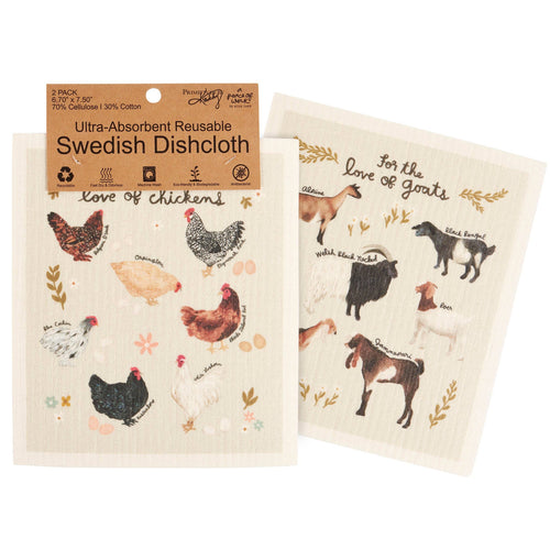 Primitives by Kathy - Love Of Goats Swedish Dishcloth Set