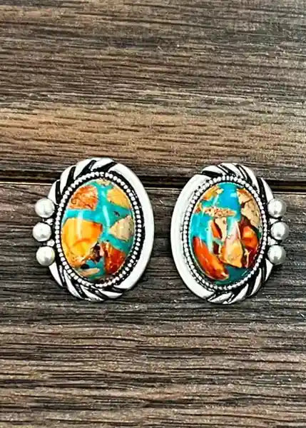 Sundown Gemstone Stud Earrings